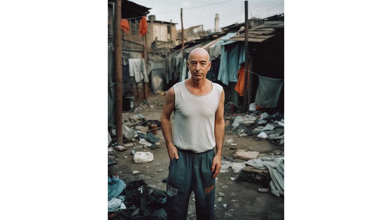 Amazon founder Jeff Bezos as created by AI and envisioned by artist Gokul Pillai. Credit: Instagram/@withgokul