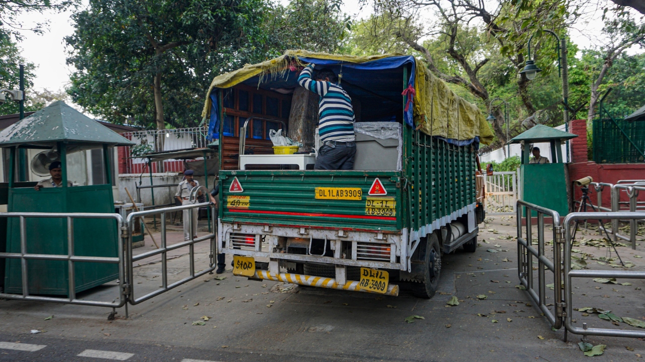 A truck loaded with furniture was spotted departing from his 12 Tughlak Lane bungalow. Credit: PTI Photo