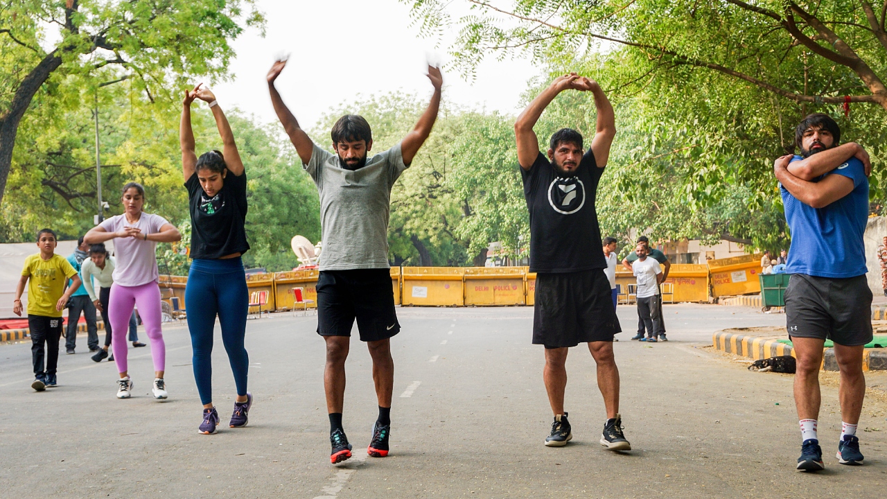 They all looked tired but their passion for sports was evident despite sleepless nights. Credit: PTI Photo