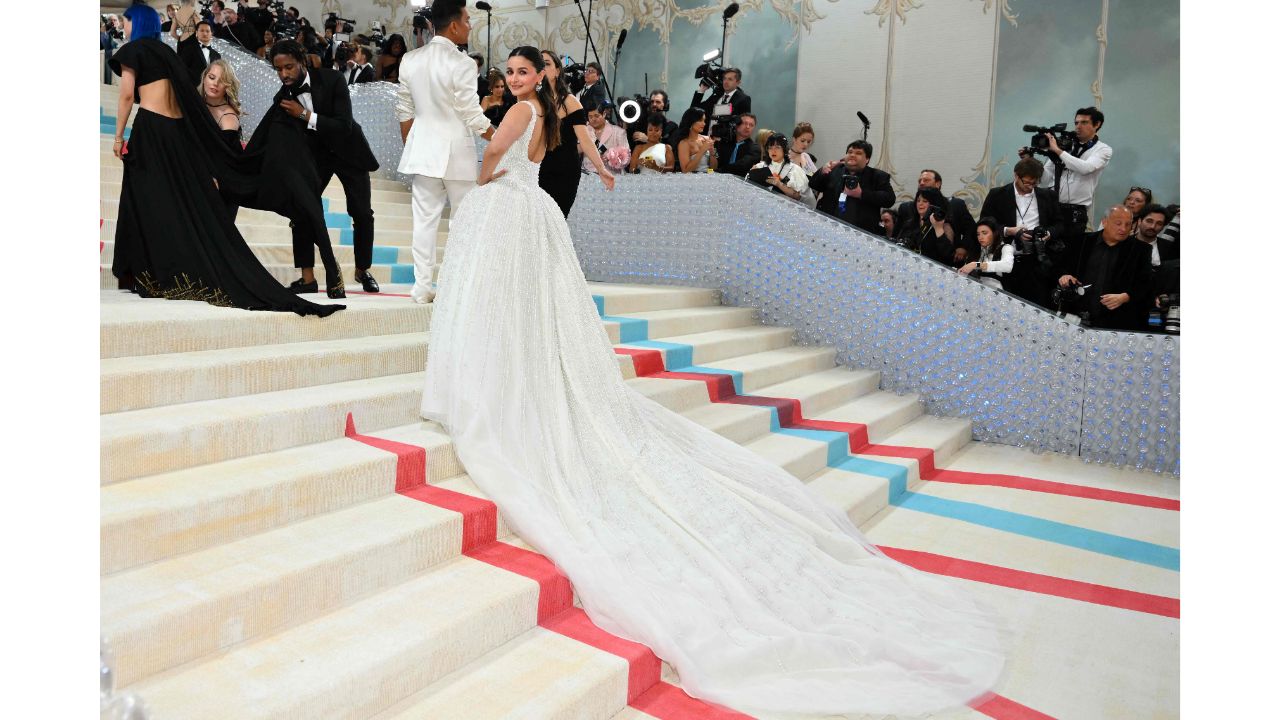 Alia Bhatt arrives for the 2023 Met Gala at the Metropolitan Museum of Art in New York. Credit: AFP Photo