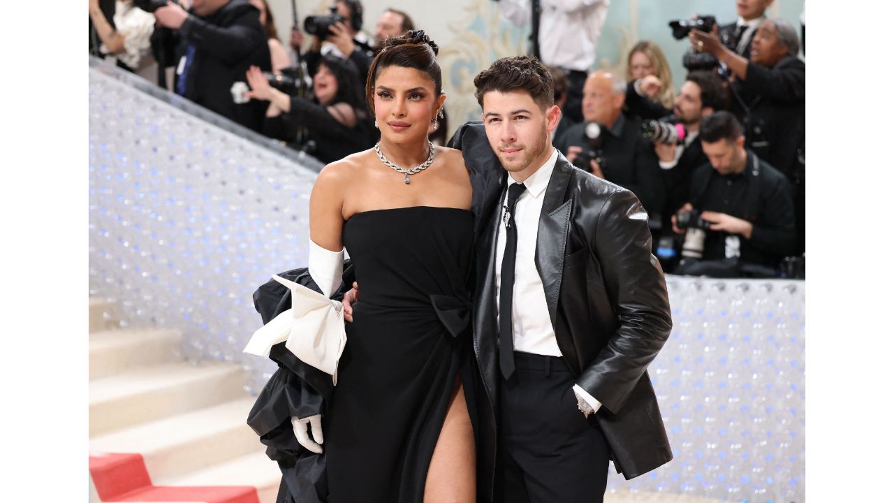 Priyanka Chopra and Nick Jonas at The 2023 Met Gala celebrating