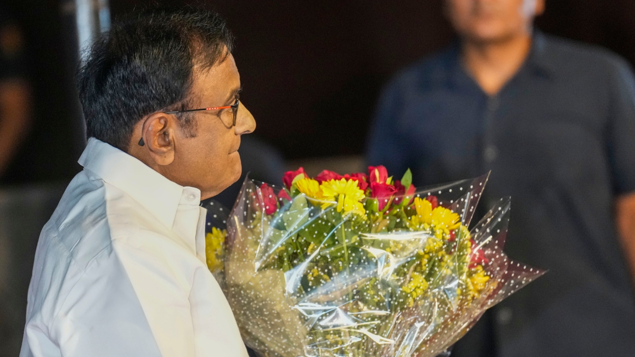 Congress leader P Chidambaram also attended the engagement ceremony. Credit: PTI Photo