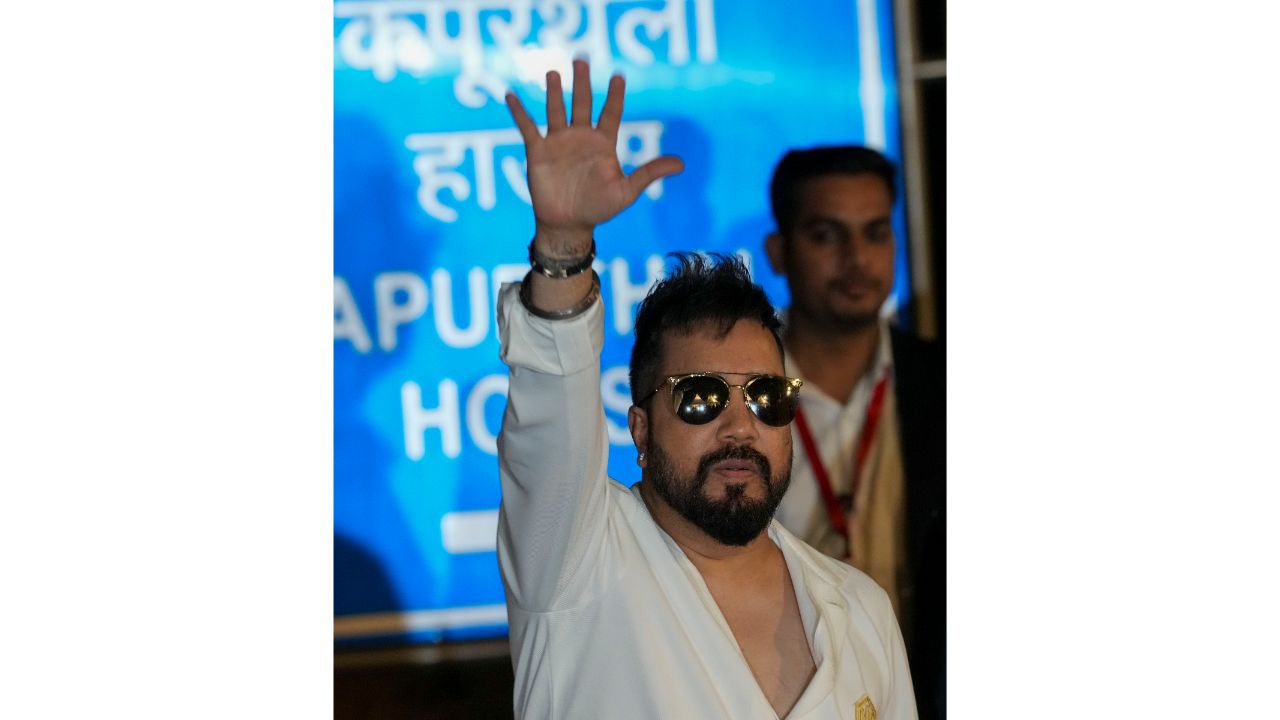 Singer Mika Singh made his entry at the ceremony proving that no celebration is complete without him. Credit: PTI Photo