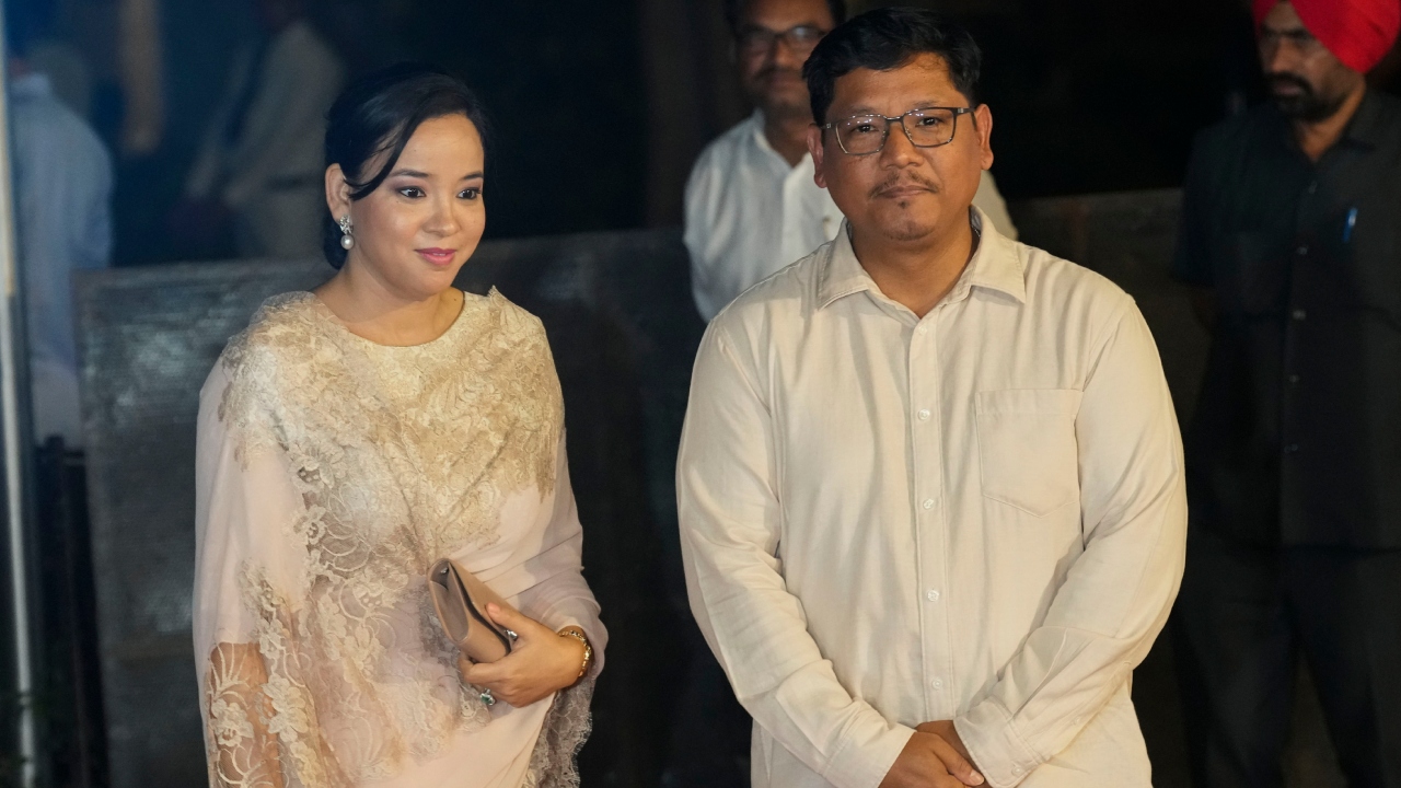 Meghalaya CM Conrad Sangma attended the engagement ceremony of AAP leader Raghav Chadha and Bollywood actor Parineeti Chopra, in New Delhi. Credit: PTI Photo