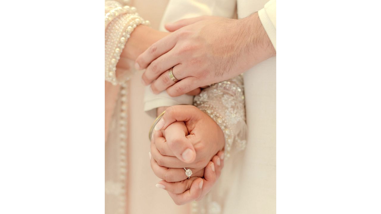 The couple, who have been head over heels, also flaunted their engagement ring in a social media post. Credit: Instagram/@parineetichopra