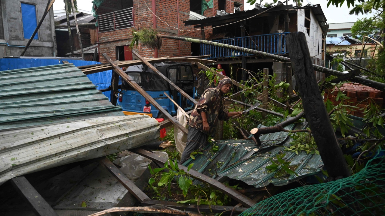 Six deaths were reported by Myanmar media and rescue groups. Several injuries were reported in neighbouring Bangladesh, which was spared the predicted direct hit. Credit: AFP Photo