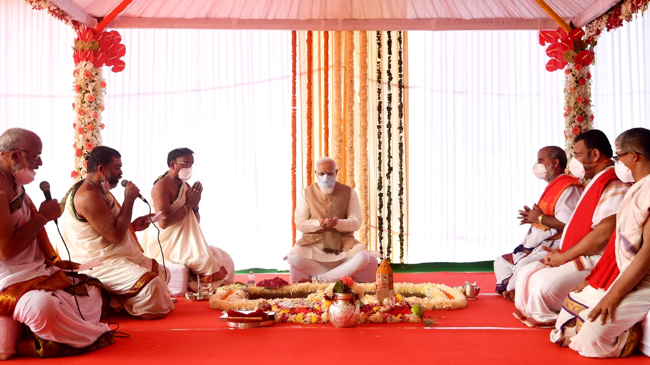 The Prime Minister had laid the foundation stone of the new Parliament building on December 10, 2020. Credit: PIB