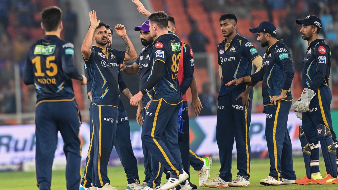 Gujarat Titans captain Hardik Pandya received the runner-up trophy and Rs 12.5 crore prize money. Credit: AFP Photo
