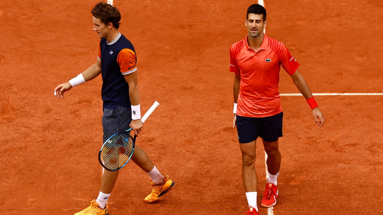 Fourth seed Ruud, playing in his third major final after Roland Garros and the US Open, got off to a better start with an early break. Credit: Reuters Photo