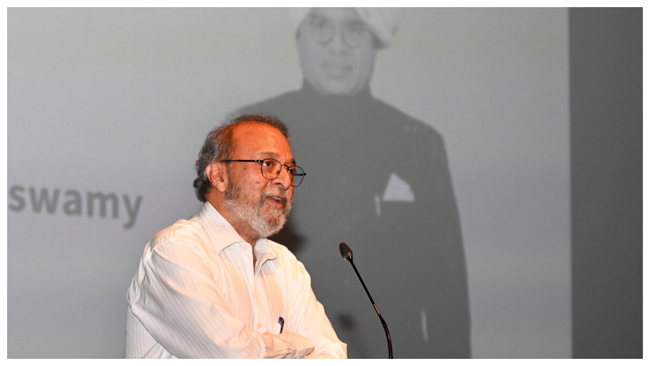 Held around the launch of the book Grandfather and Grandmother: A Memoir by K N Harikumar, the event saw the varied facets of Guruswamy (1901-1990) unfold in the words of speakers who knew him as family, friend, employer, and an ingenious entrepreneur who steered a successful liquor business before he emerged as the unlikely founder of newspapers. Credit: DH Photo/Pushkar V