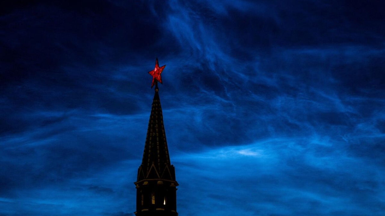 Noctilucent clouds are seen over the tower of Moscow's Kremlin in Russia July 4, 2023. Credit: Reuters Photo