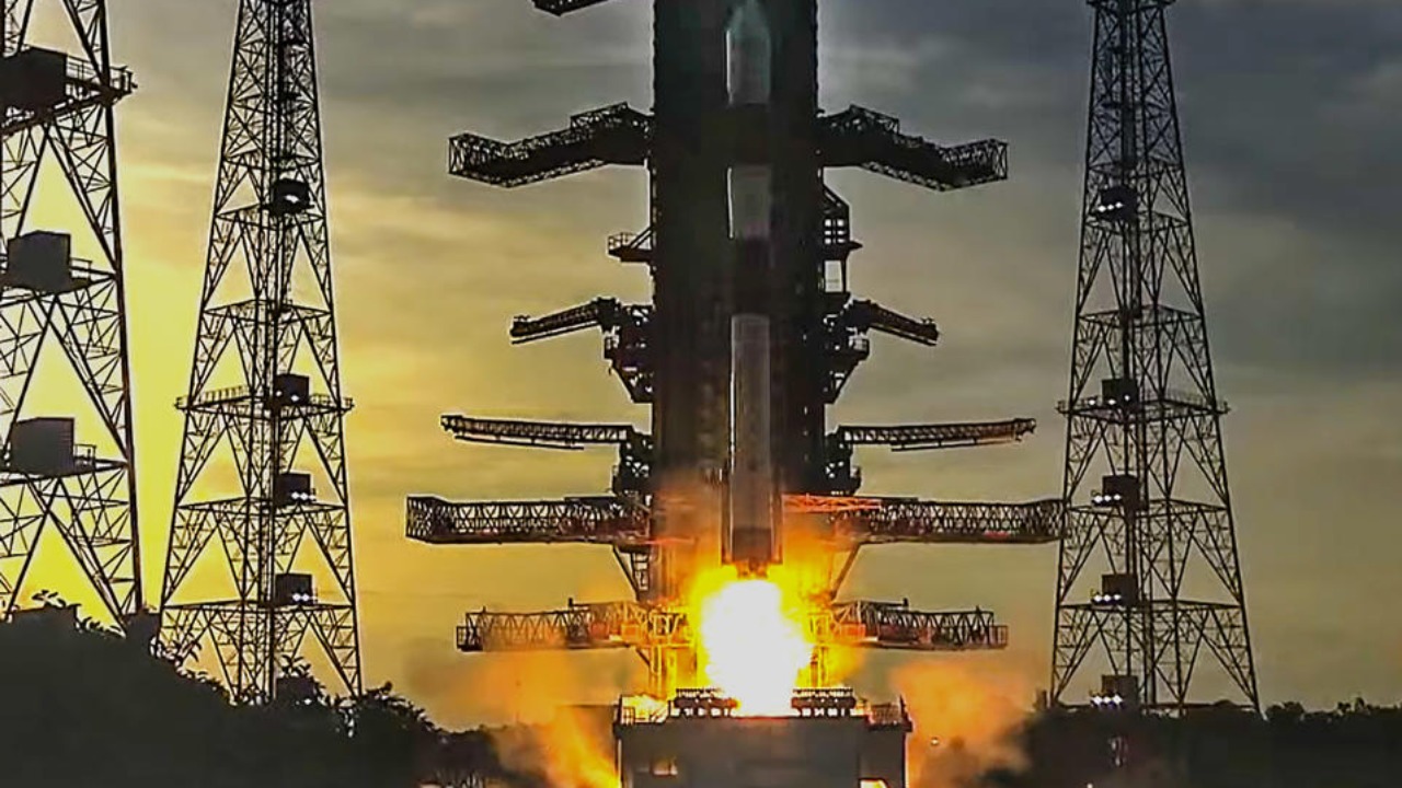 PSLV-C28 / DMC3 Mission: This was the heaviest commercial mission with five satellites weighing about 1,440 kg. Credit: PTI Photo