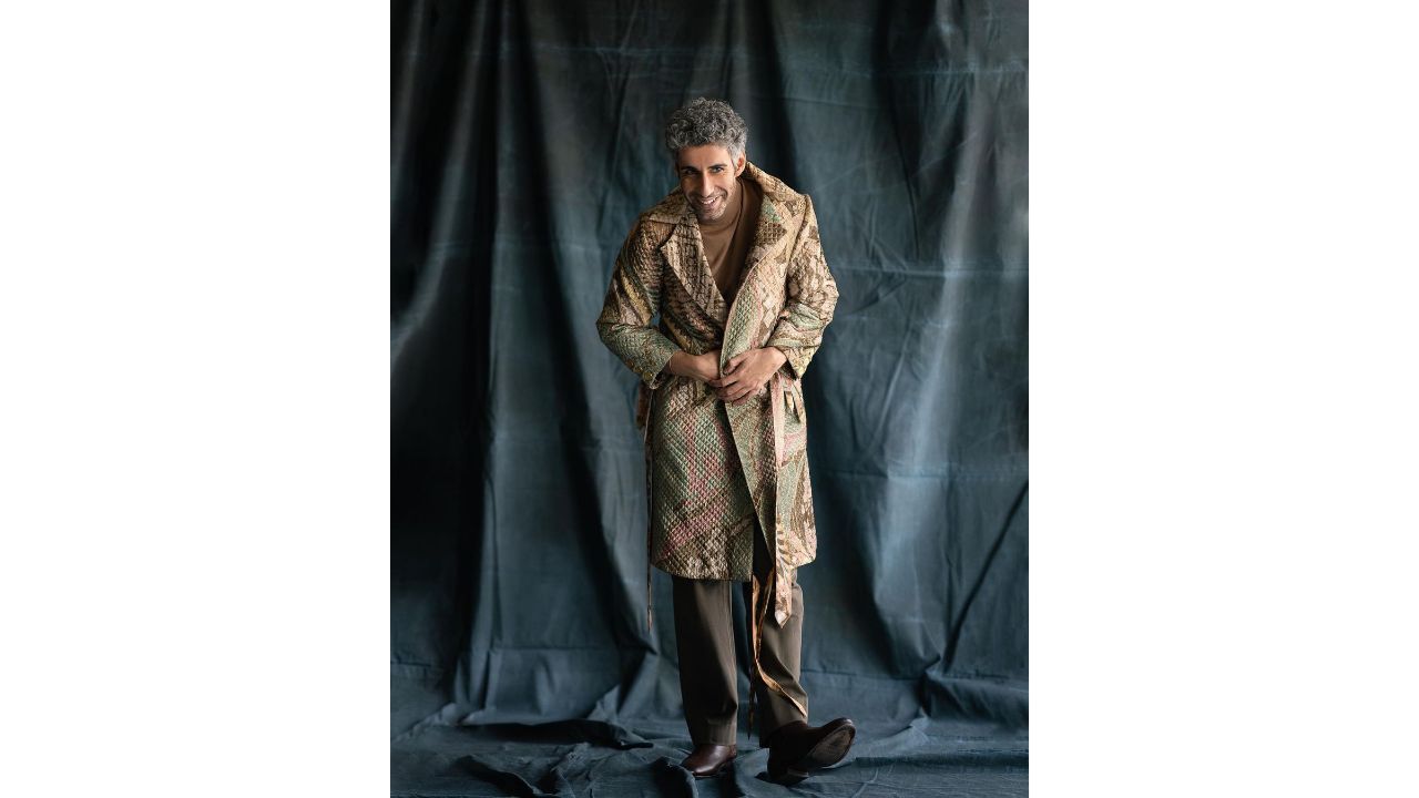 Jim Sarbh made a bold fashion statement by donning a stunning co-ord set accompanied by a patterned overcoat. With impeccable styling, Jim effortlessly merged the classic elements of the co-ord set with the unique flair of the patterned overcoat. Credit: Instagram/@jimsarbhforreal