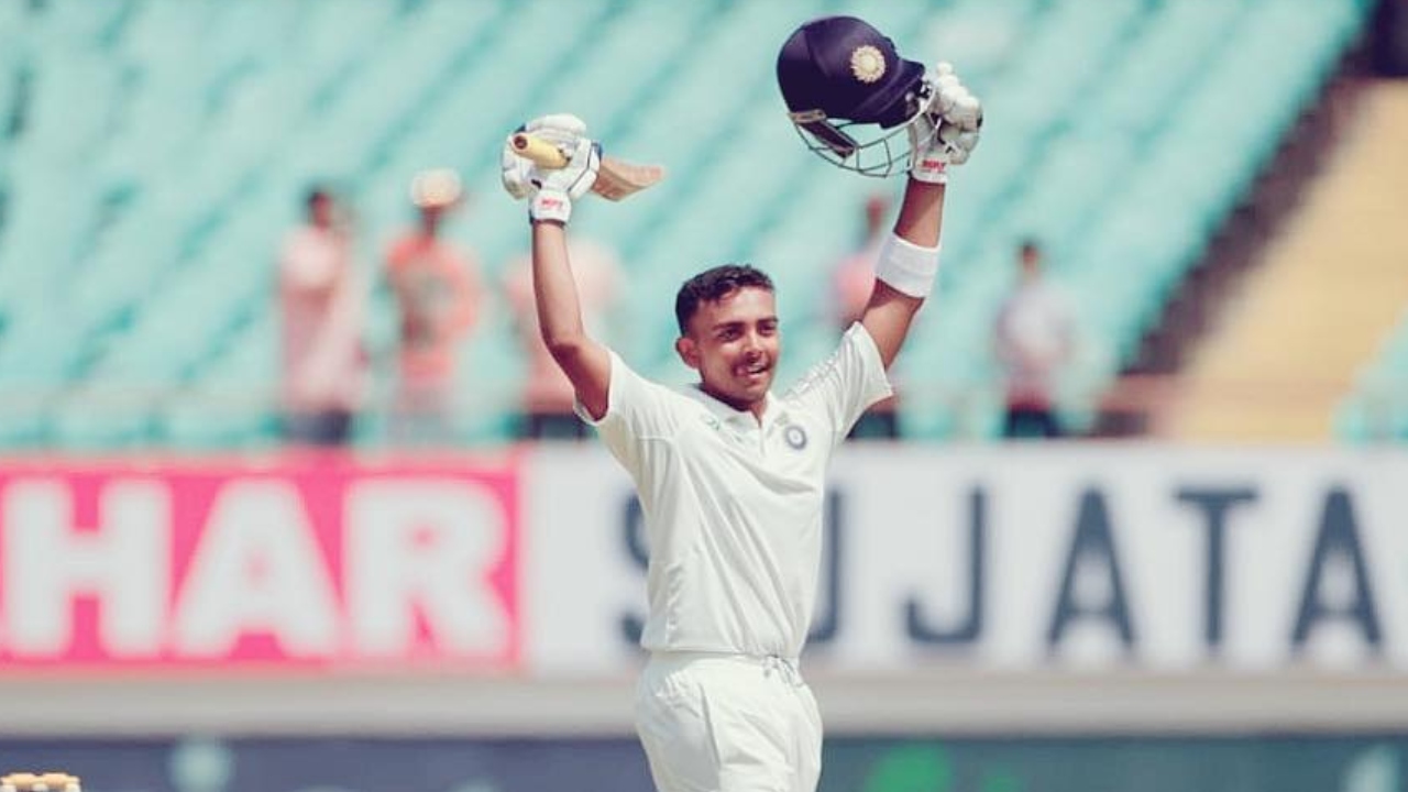 Prithvi Shaw - 134 runs against West Indies in 2018. Credit: Instagram/@prithvishaw