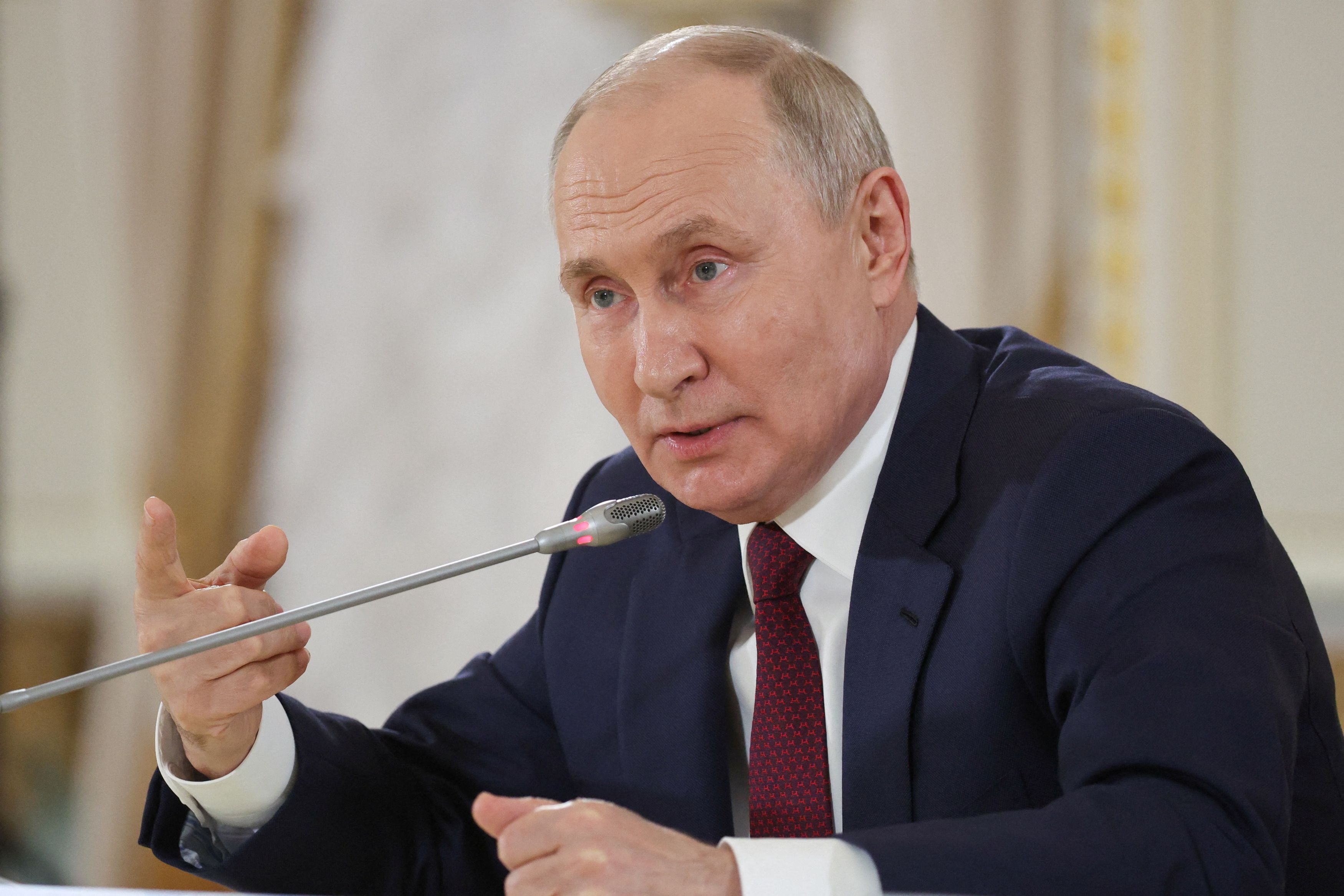 Russia's President Putin attends a press conference in St Petersburg. Credit: Reuters Photo
