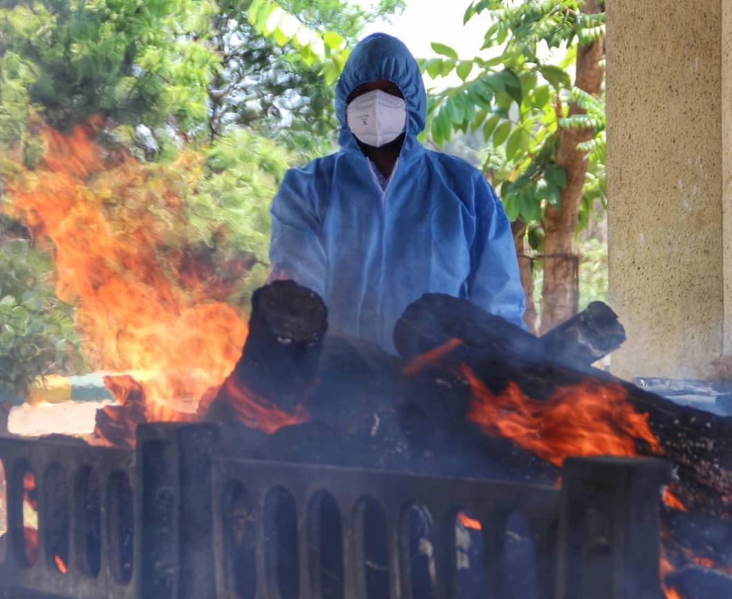 A photograph of a municipal worker shot during the pandemic. Credit Zoya Thomas Lobo