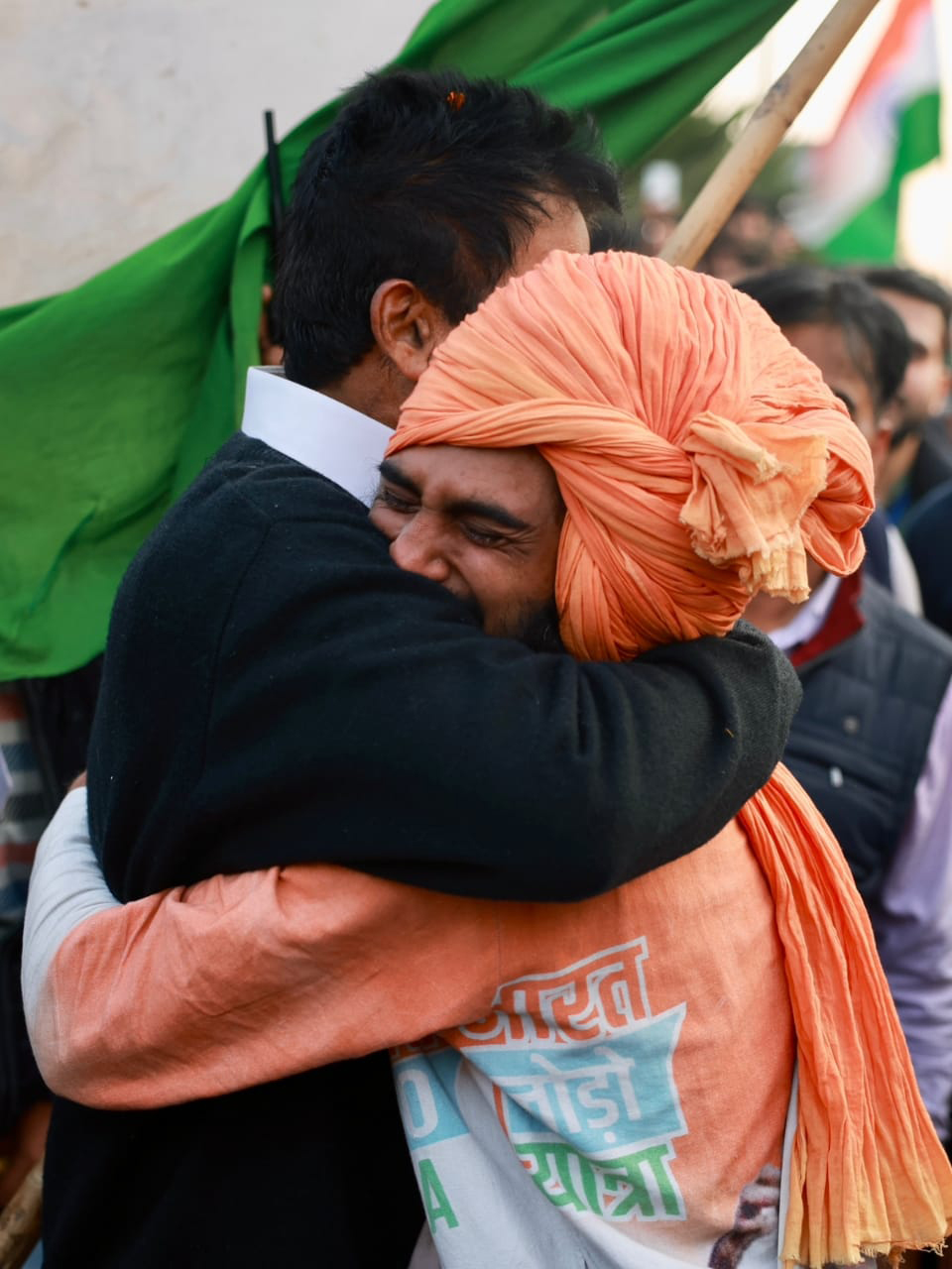 A Rahul Gandhi fan, Dinesh Sharma walks barefoot in all his rallies. Credit: Special Arrangement