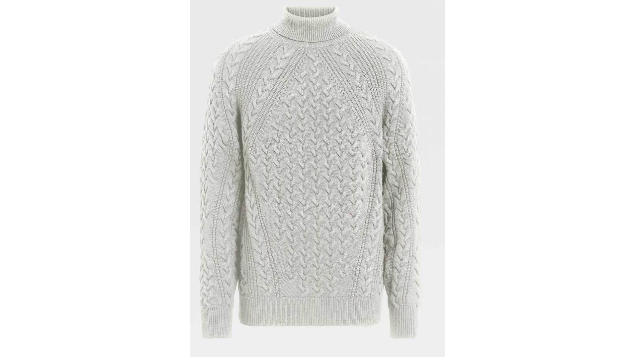Self-design look: This Zegna self-design high-neck pullover in white is made of 100% wool.