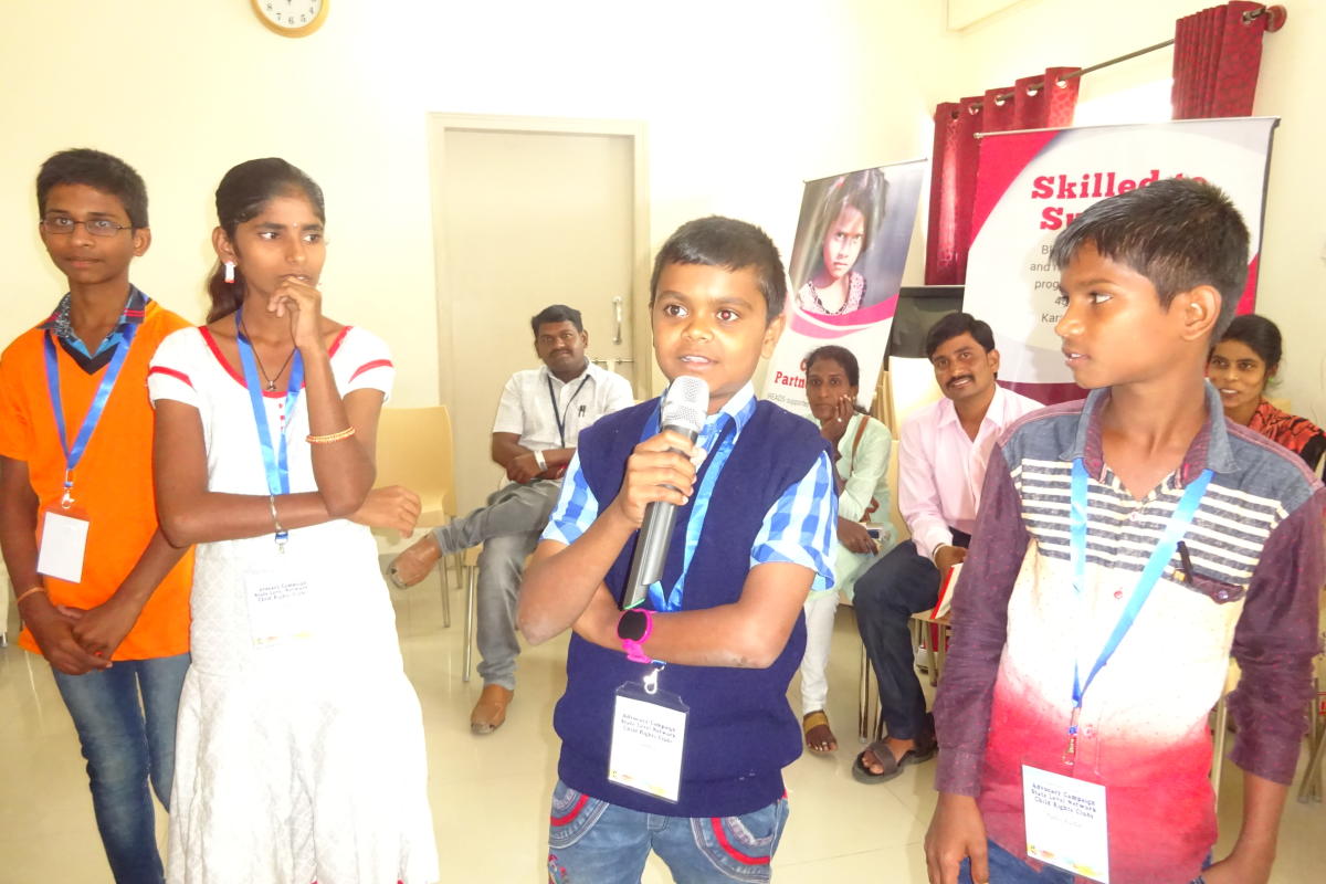responsible Members of Child Rights Clubs engaged in activities like creating awareness and gardening.