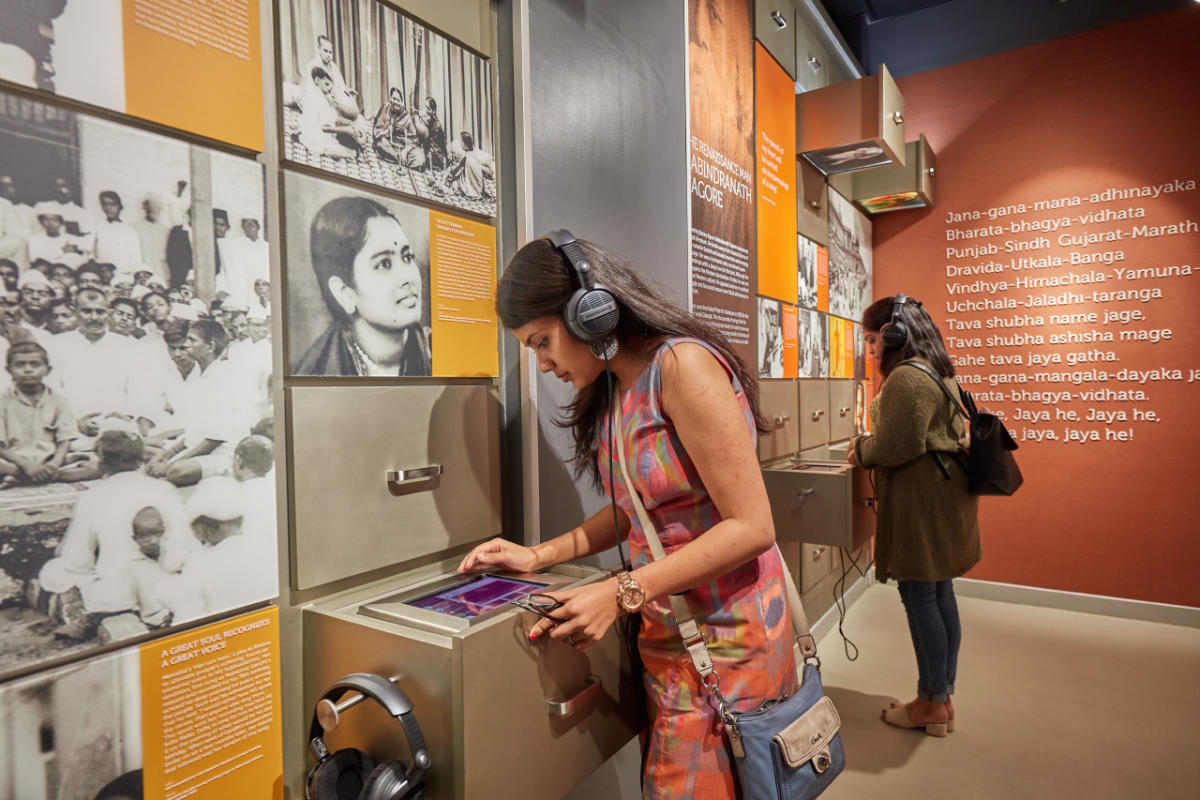 play it loud: A view of the Instruments Gallery at the Centre for Indian Music Experience in Bengaluru; (below) the sound garden at the museum.