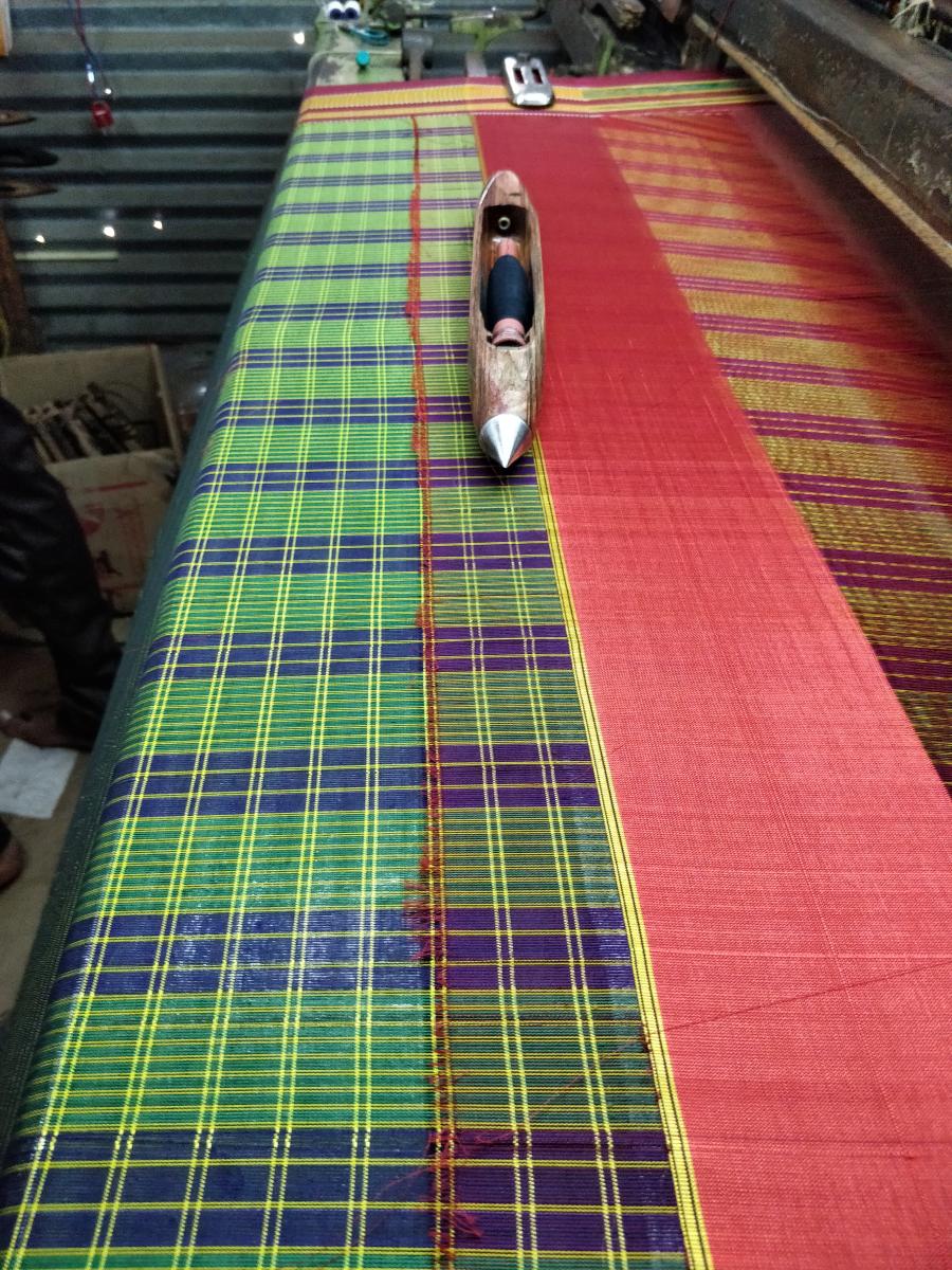 The Ilkal Saree on a handloom.