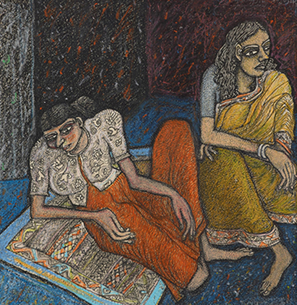 A painting byJogen Chowdhury.
