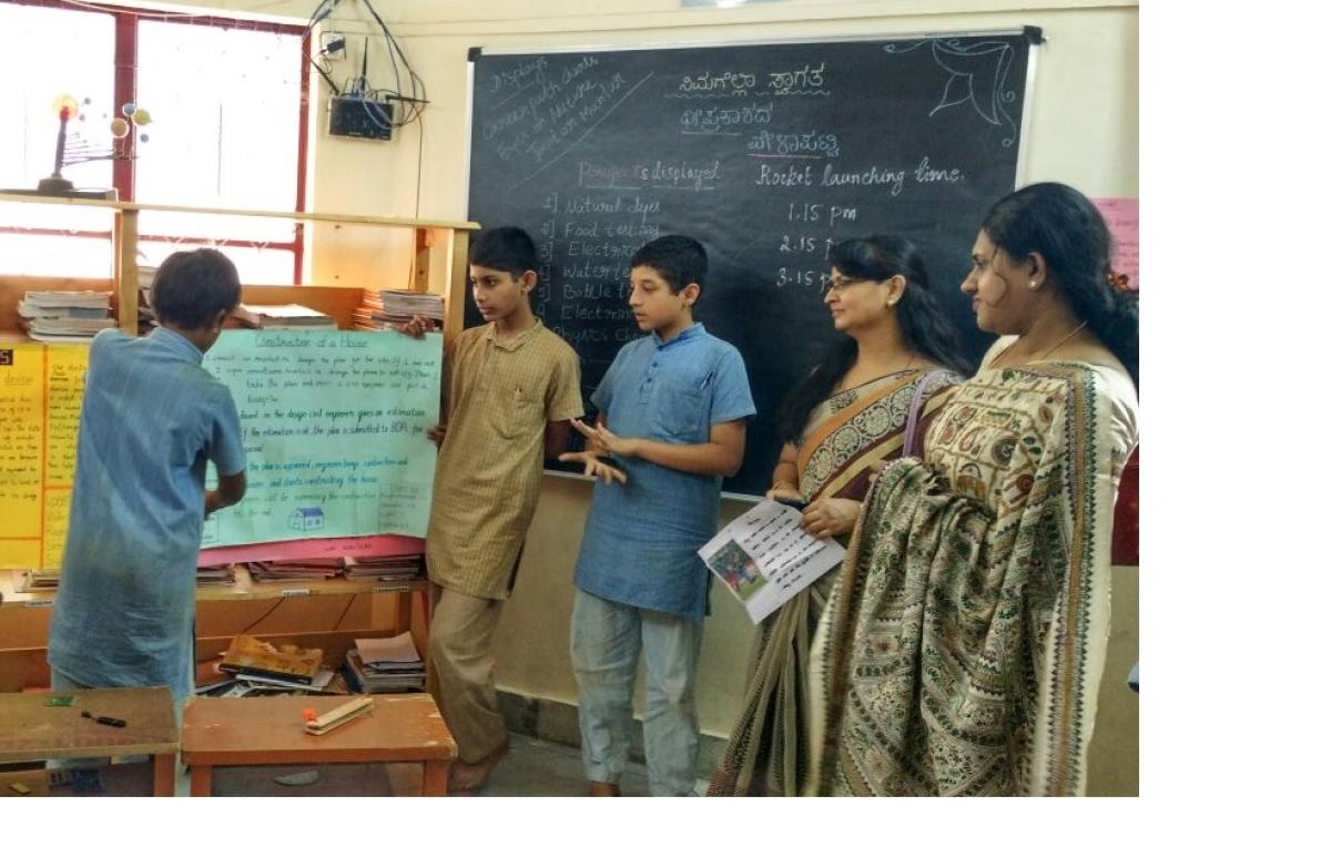 Exhibition of a career chart in a school.