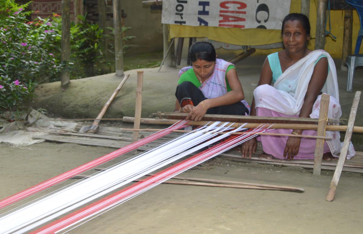 Women weavers in Majuli island in eastern Assam. DH Photo/ Sumir Karmakar