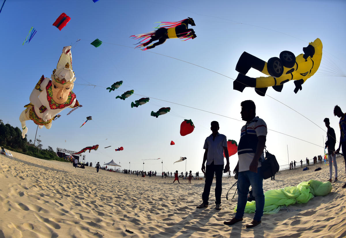 Kites of various shapes and sizes adore the skies. DH Photos.