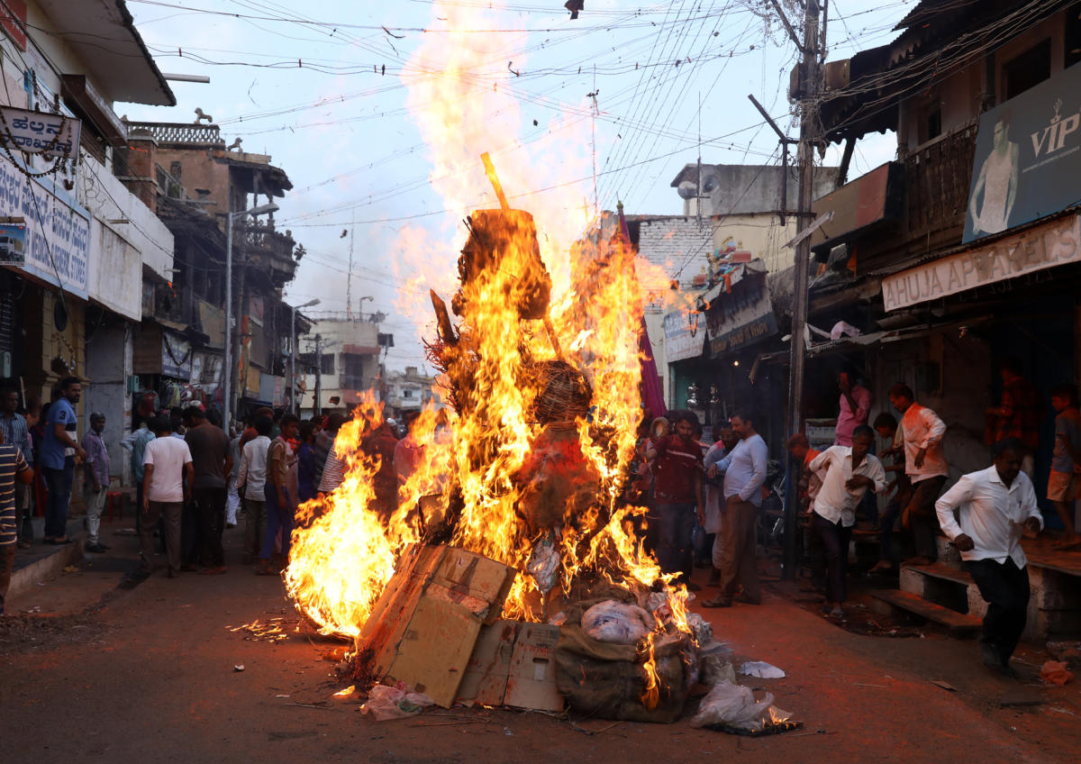 Kamadhana underway at Bagalkot. Credit: DH Photo