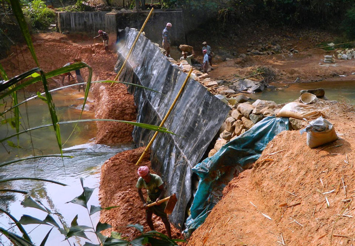 Kattas, traditional water conservation structures, in Yethadka, Kasargod district and Naravi, Dakshina Kannada district. Photo credit: Shree Padre, Chandrashekhar Yethadka 