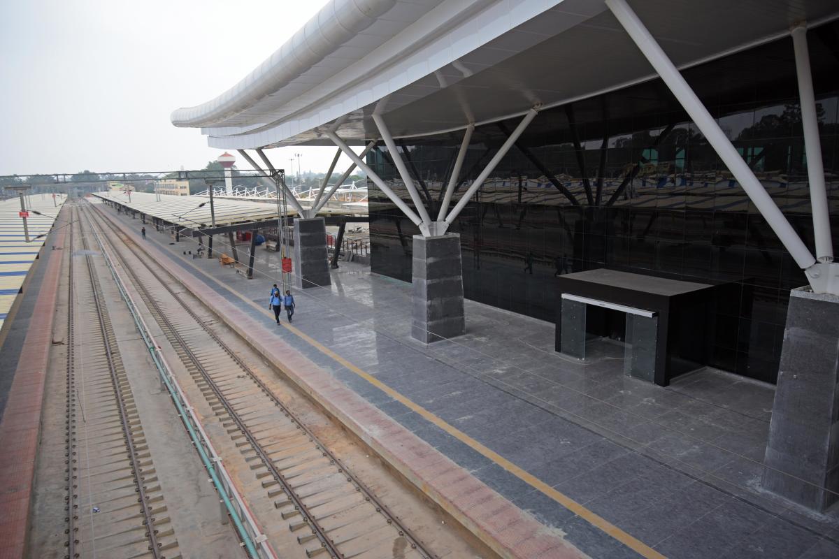 A foot overbridge connects the terminal to platforms. DH FILE PHOTO/Pushkar V