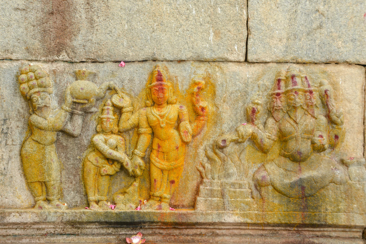 Depiction of the wedding of Shiva and Parvati. Photo by Peevee