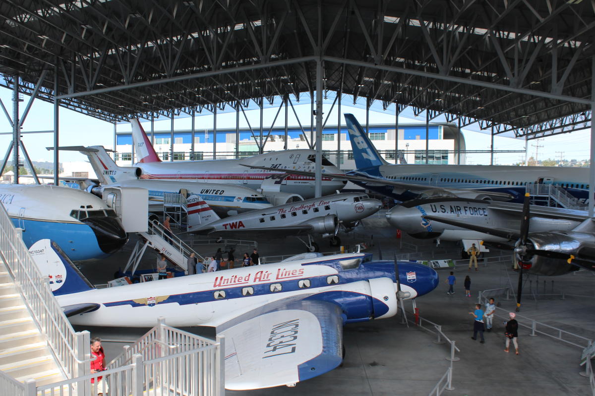 Historic passenger planes at the Museum of Flight