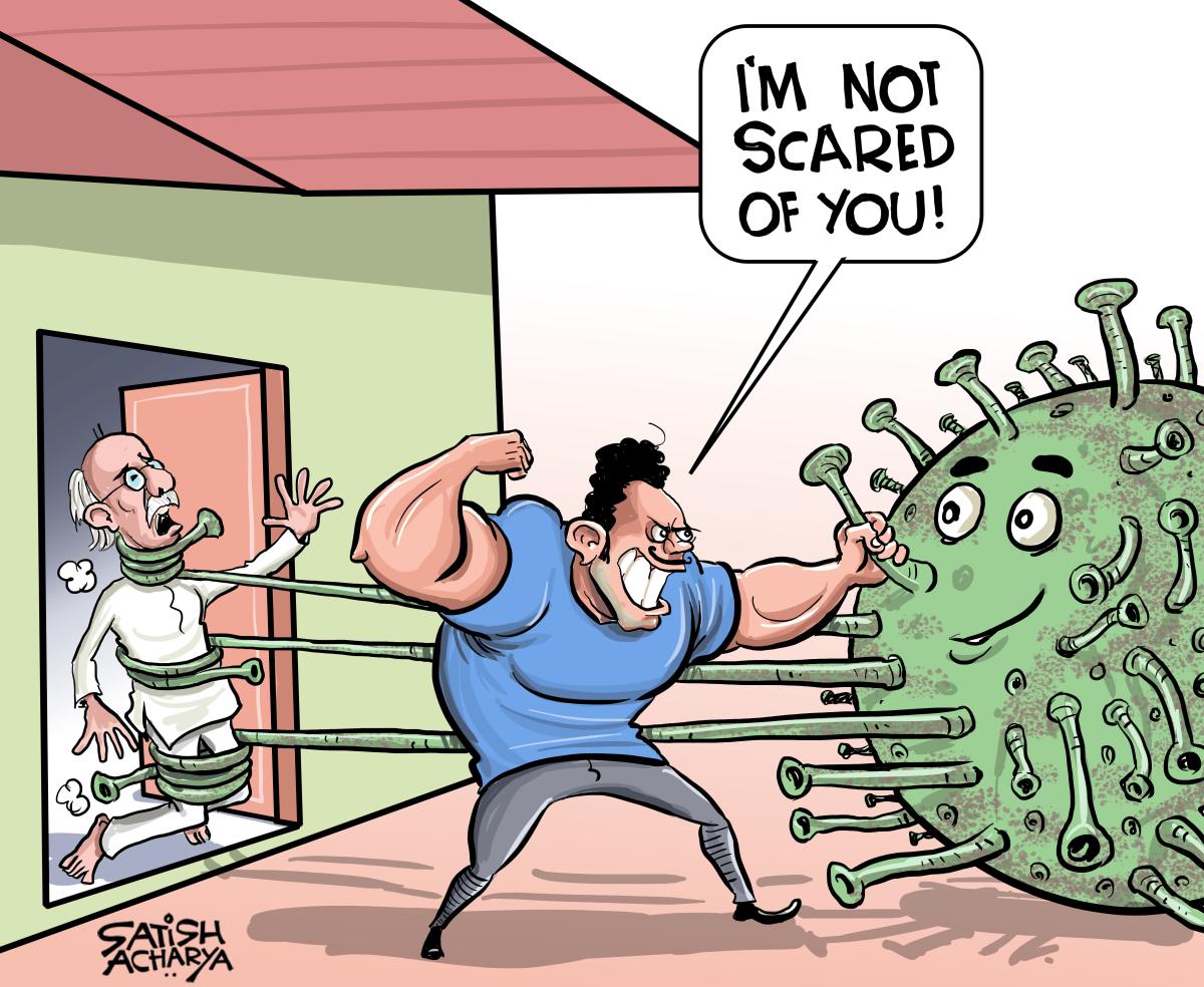 Satish’s hard-hitting opinion cartoons have upset politicians and resulted in occasional run-ins.