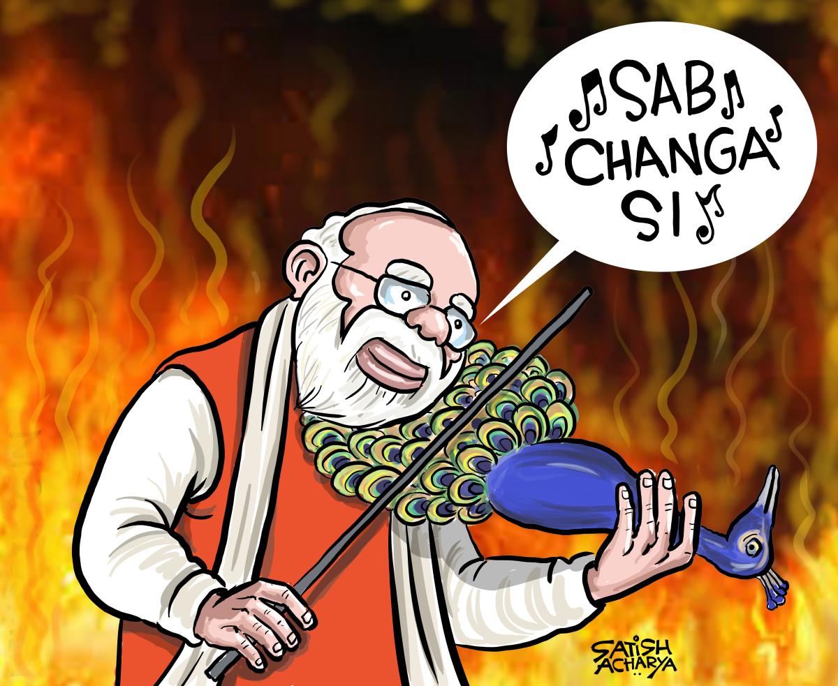 Satish’s hard-hitting opinion cartoons have upset politicians and resulted in occasional run-ins.