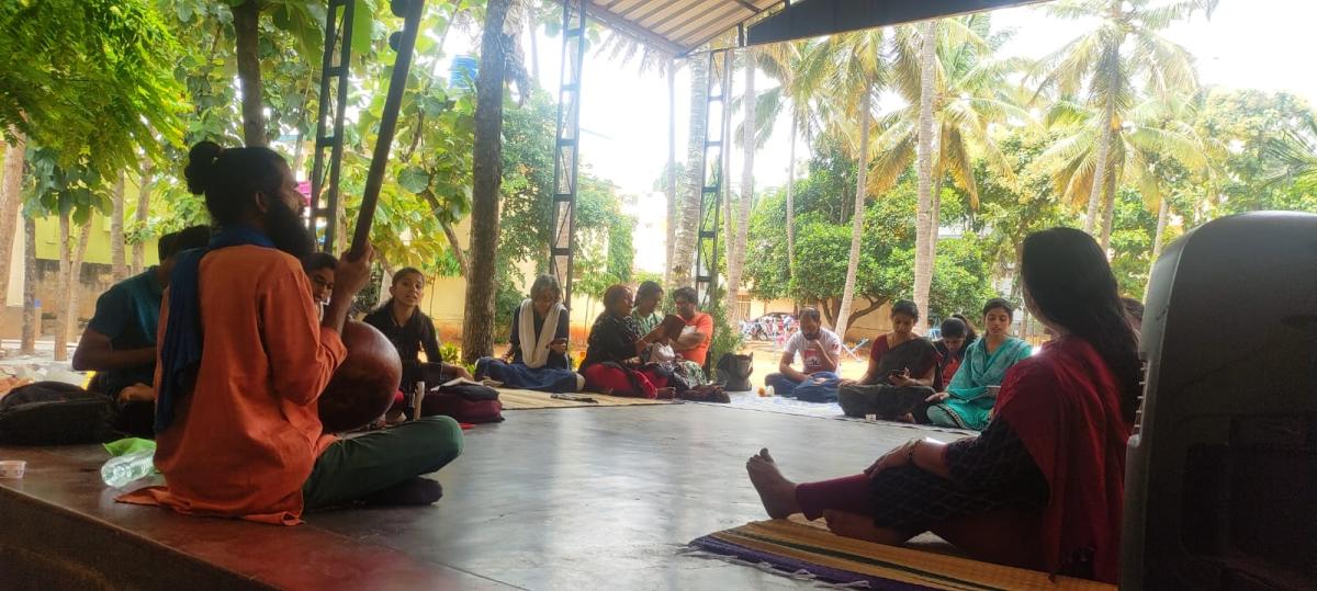 People attend a session by Naada Maninalkur