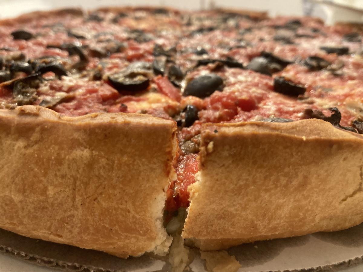 The deep-dish pizza