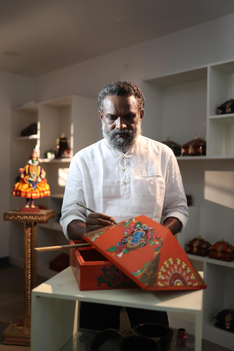 An artisan at work at KACV