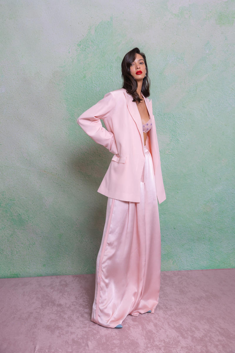 A flared pant ensemble by Khushboo Doshi.