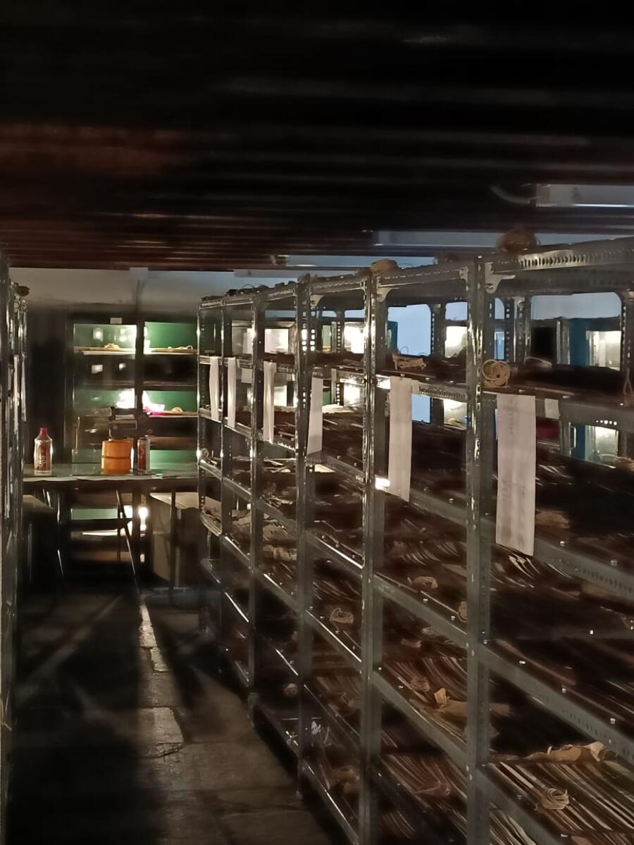 The team working on preserving manuscripts at the Oriental Research Institute, Mysuru. Photos by Rohit Eswar