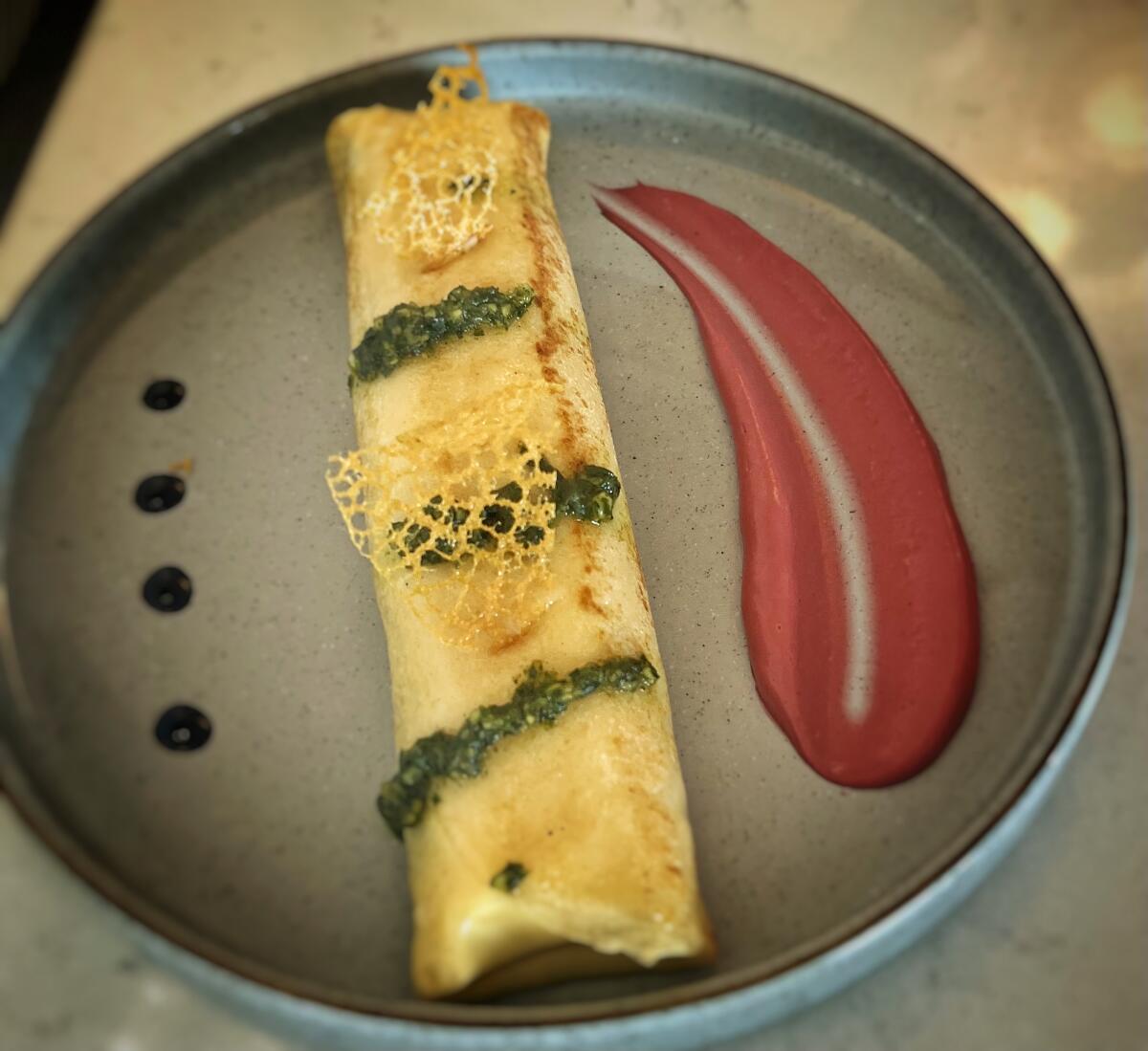 Chef Nishant Choubey’s jackfruit cream cheese crepes in Ghana.