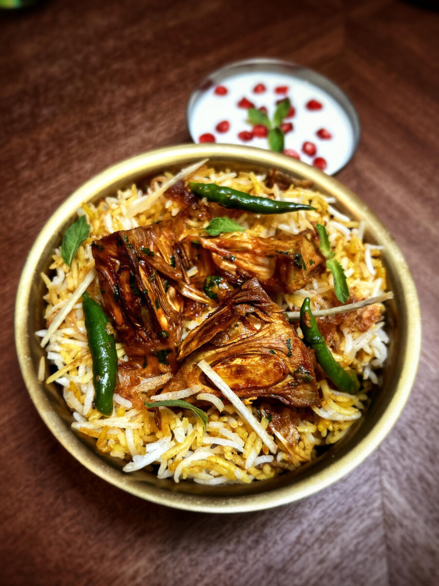 Chef Vineet Bhatia often recreates his childhood memories with this kathal biryani.