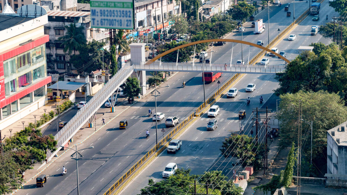 An overbridge near R-MALL in Mumbai. (PLEASE DO NOT USE DIRECT IMAGE. PLEASE USE MAKE A REPRODUCTION OR ILLUSTRATION)