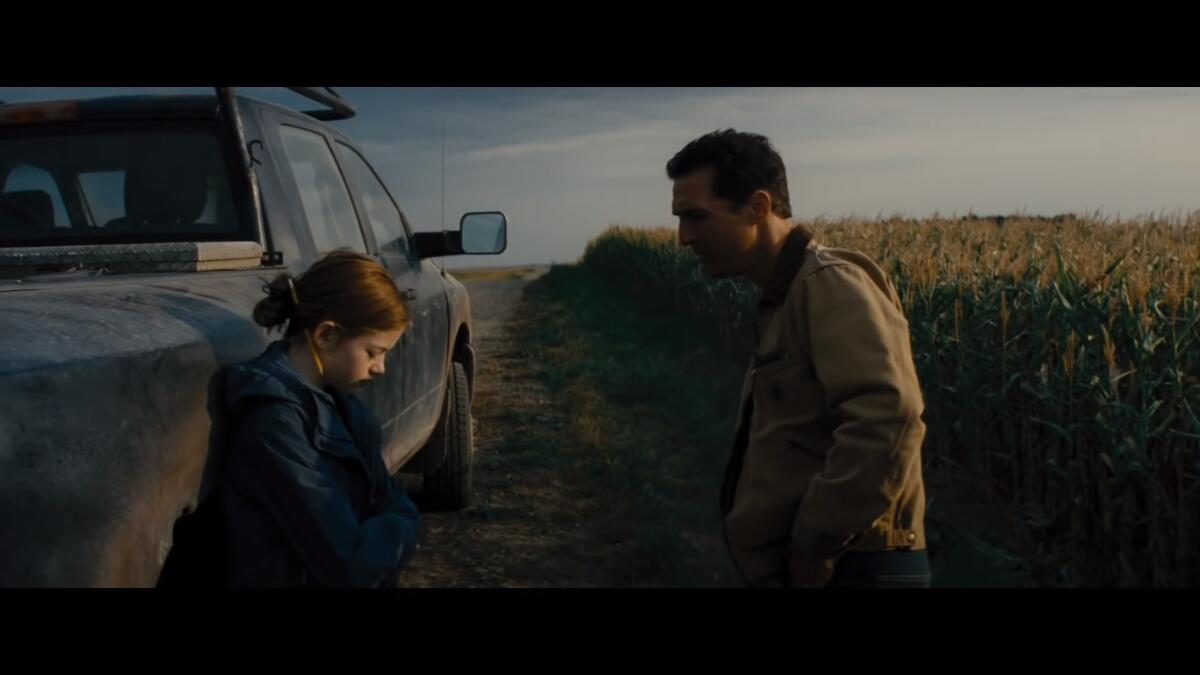 Mackenzie Foy and Matthew McConaughey in ‘Interstellar’.
