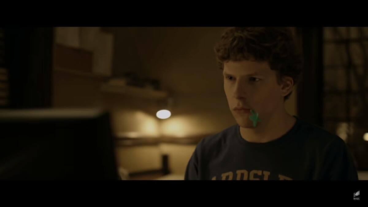 Jesse Eisenberg in ‘The Social Network’.