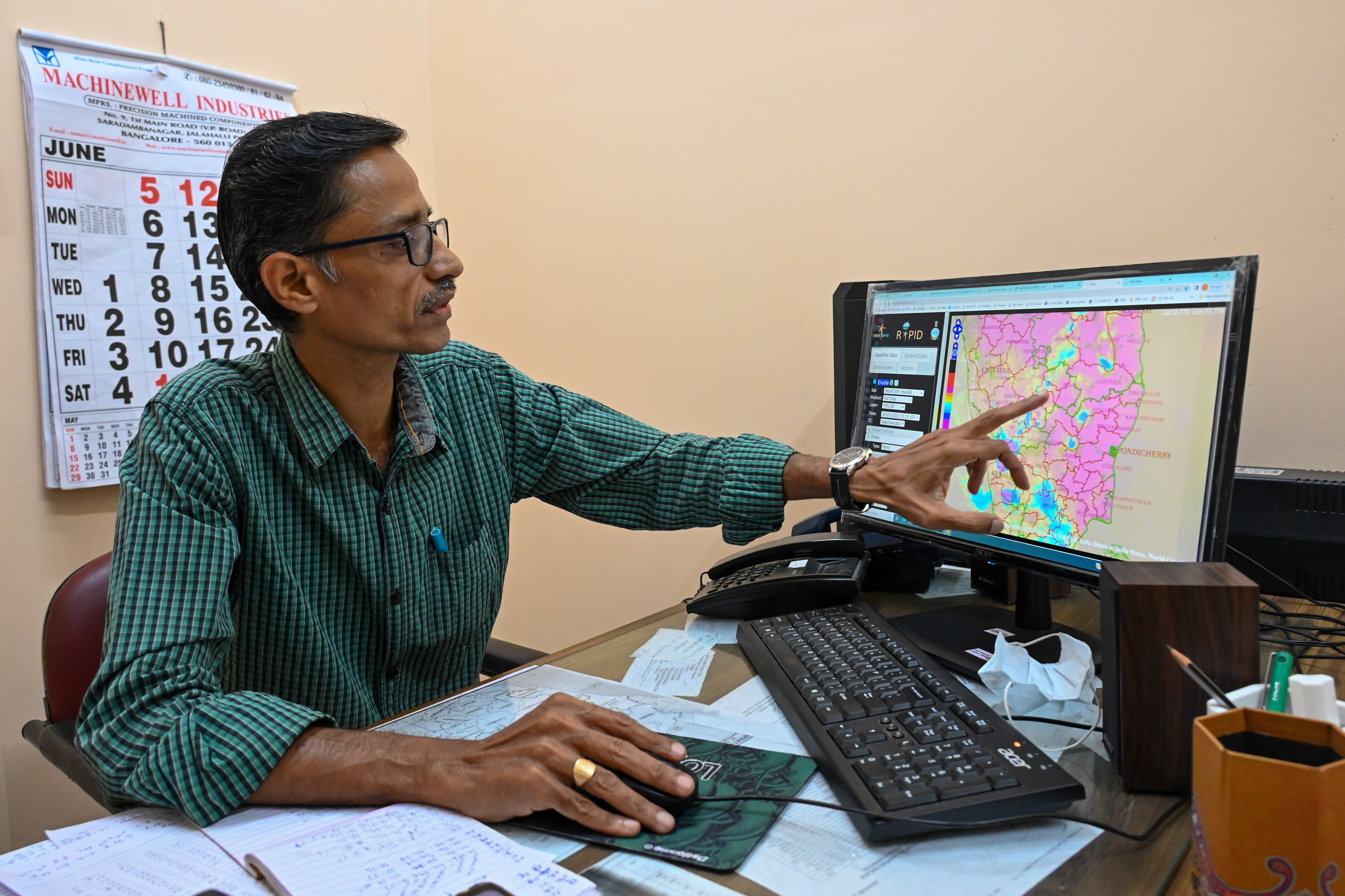 A Prasad, in charge of weather section at Meteorological Centre, Bengaluru. Credit: DH Photos/Pushkar V