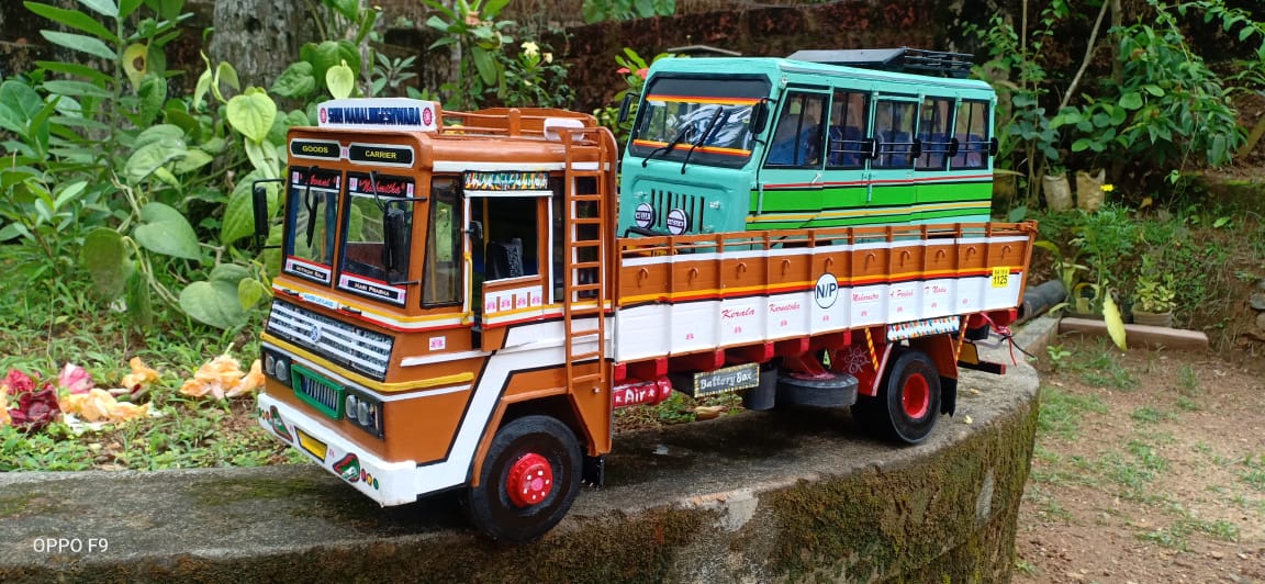 Miniature replica of vehicles created by Mithunraj Acharya, marketing head of a Mumbai-based diamond-studded jewellery firm