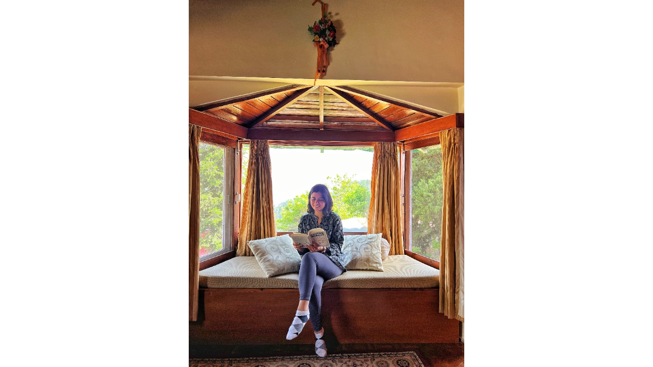 One of the rooms in the cottage offers a spectacular panoramic view of the surroundings. Credit: Rupali Dean