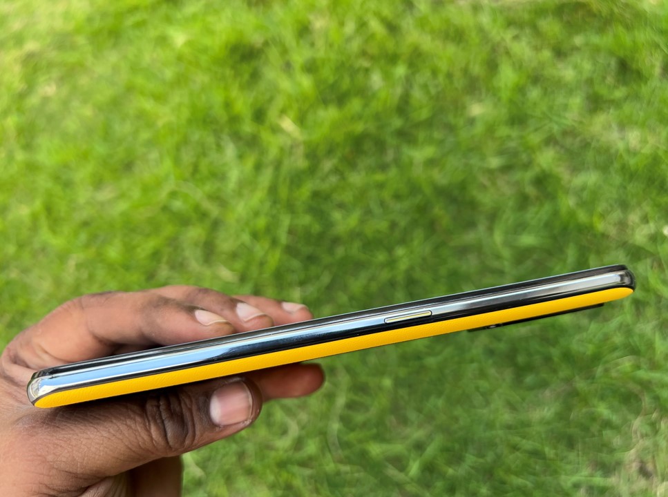 Realme GT 5G right side view with power button. Credit: DH Photo/KVN Rohit